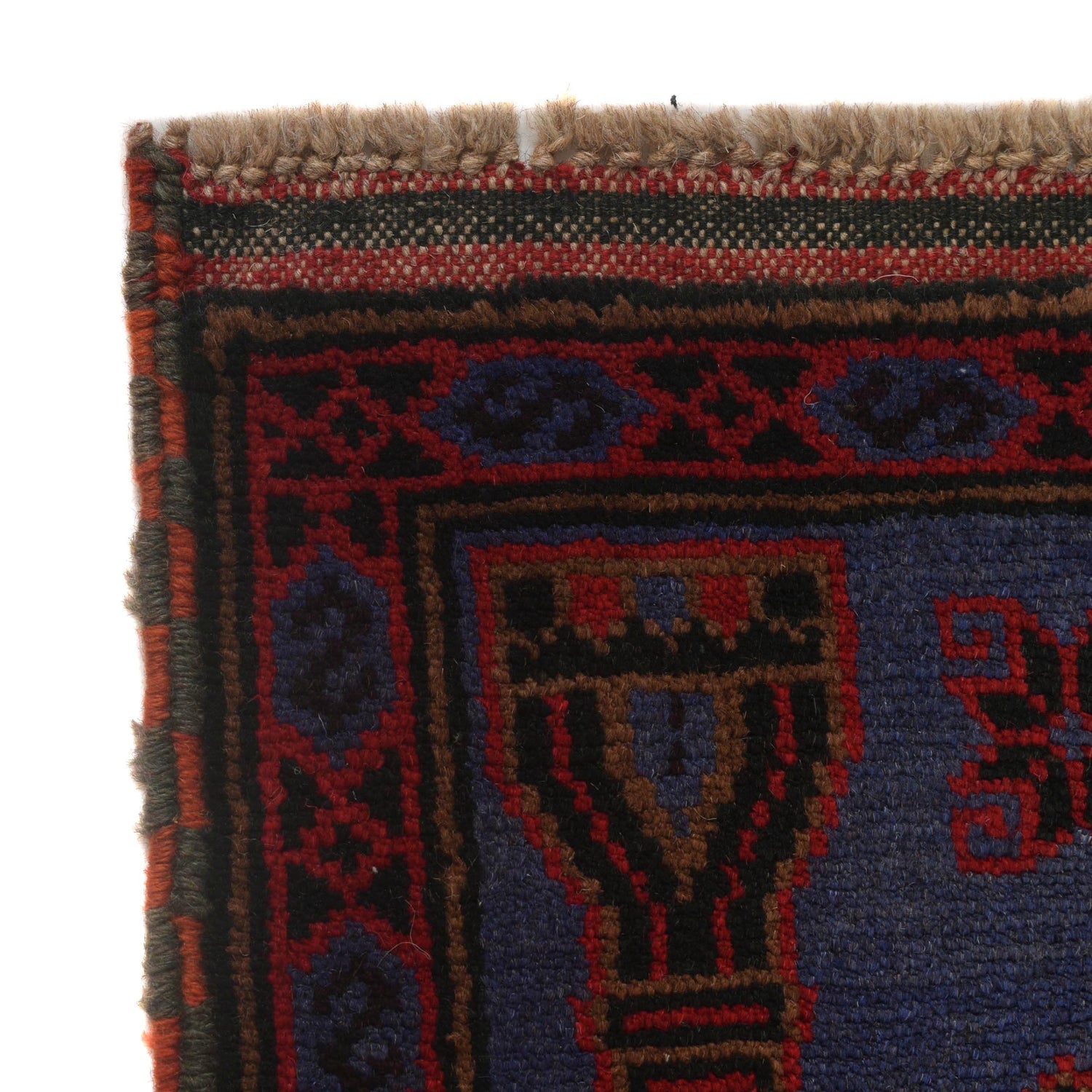 Baluchi Rug Handmade Dark Blue Geometric 3x5 ft