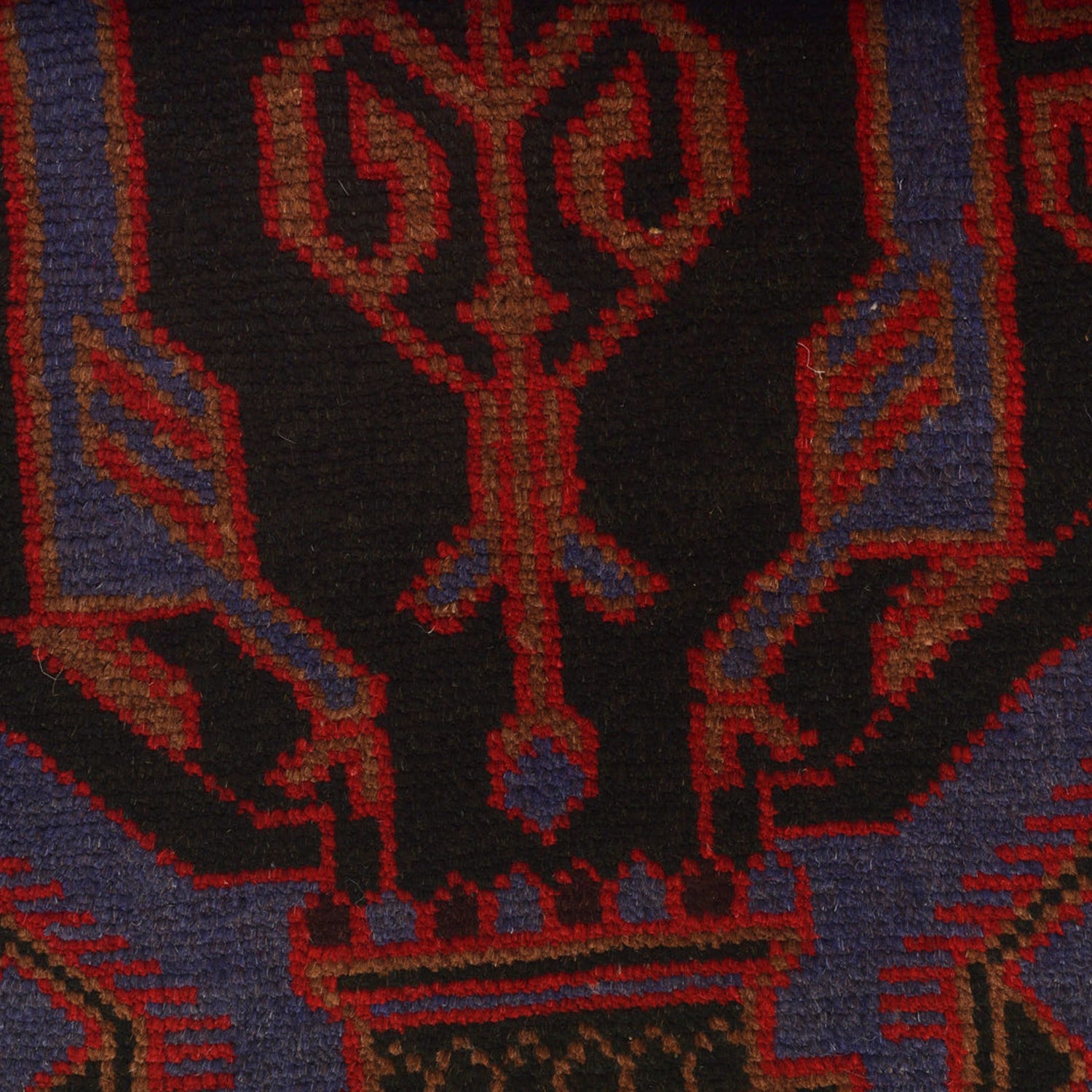 Baluchi Rug Handmade Dark Blue Geometric 3x5 ft