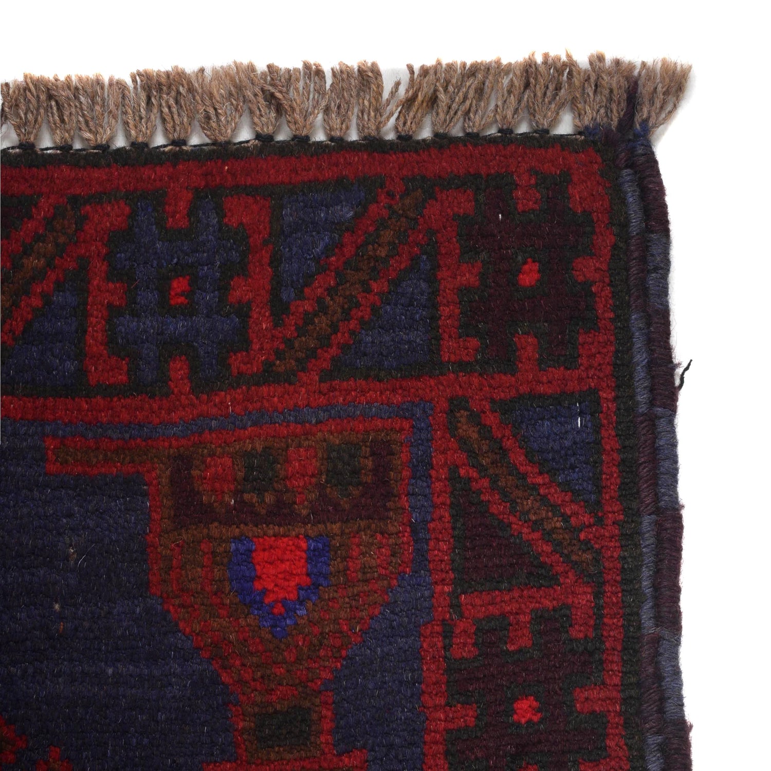Baluchi Rug Handmade Dark Blue Geometric 3x5 ft