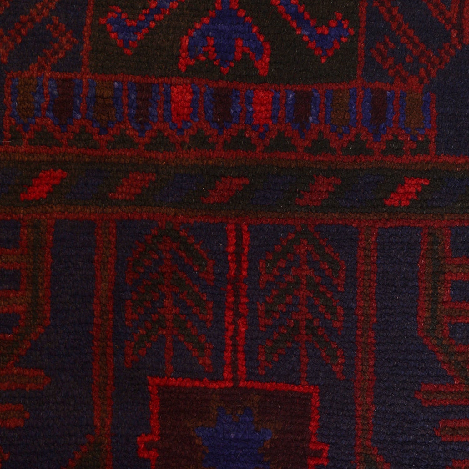 Baluchi Rug Handmade Dark Blue Geometric 3x5 ft