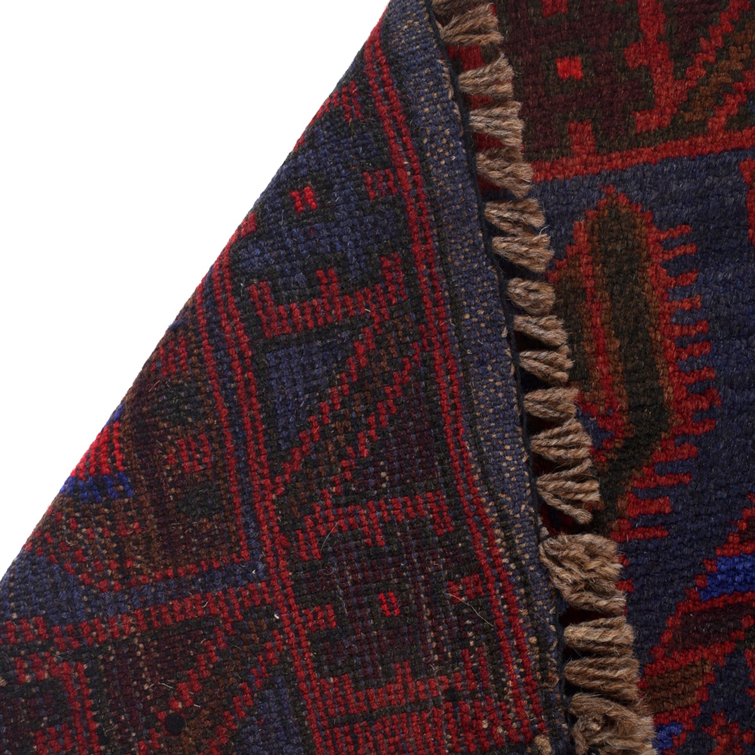 Baluchi Rug Handmade Dark Blue Geometric 3x5 ft
