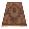 Overdyed Area Rug Handmade Brown Geometric 3x5 ft