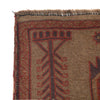 Overdyed Area Rug Handmade Brown Geometric 3x5 ft