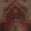 Overdyed Area Rug Handmade Brown Geometric 3x5 ft