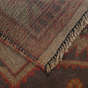 Overdyed Area Rug Handmade Brown Geometric 3x5 ft