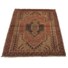 Overdyed Area Rug Handmade Brown Geometric 2x4 ft
