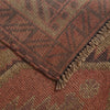 Overdyed Area Rug Handmade Brown Geometric 2x4 ft