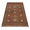 Overdyed Area Rug Handmade Brown Geometric 2x4 ft