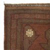 Overdyed Area Rug Handmade Brown Geometric 2x4 ft