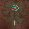 Overdyed Area Rug Handmade Brown Geometric 2x4 ft