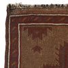 Overdyed Area Rug Handmade Brown Geometric 3x5 ft