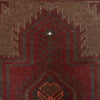 Overdyed Area Rug Handmade Brown Geometric 3x5 ft