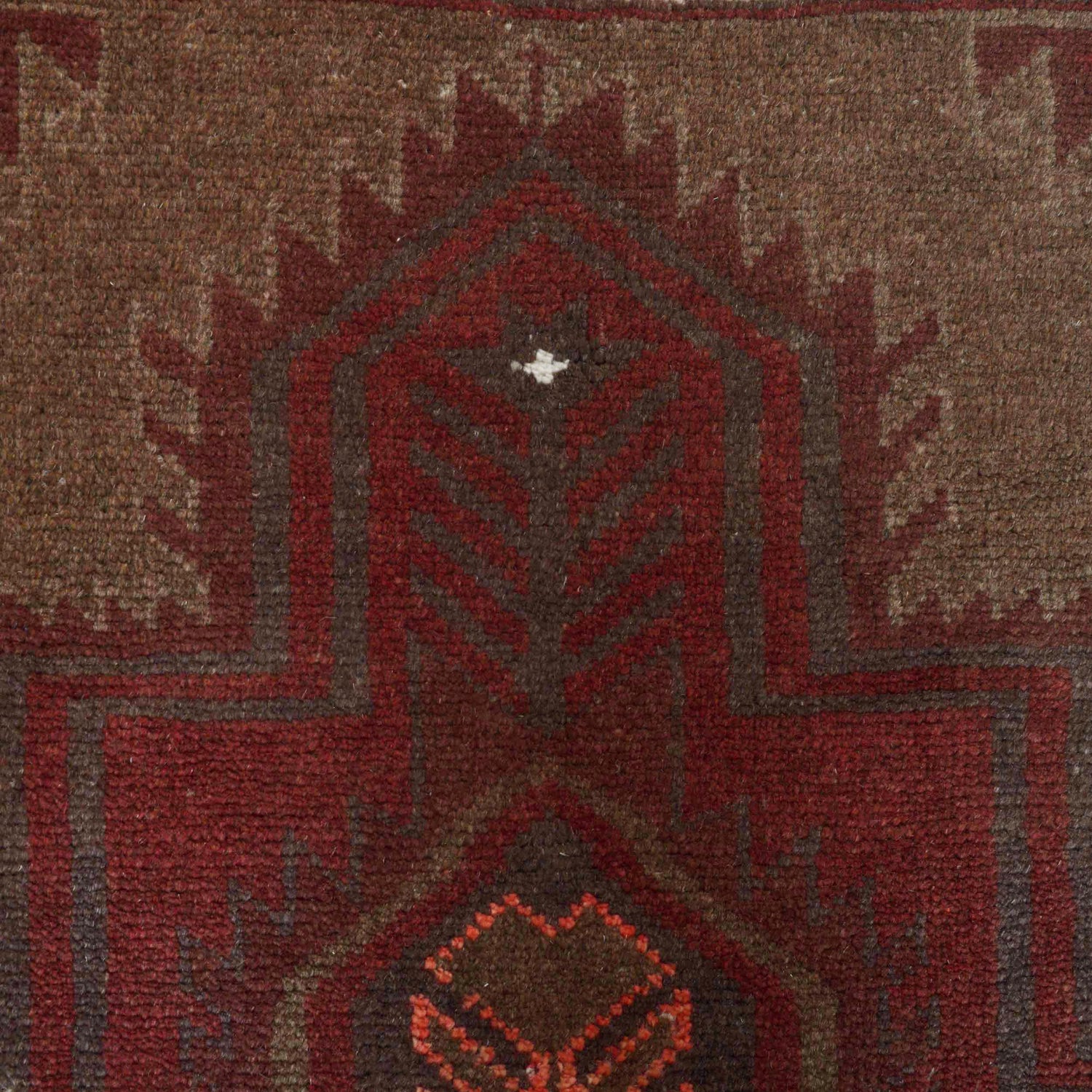 Overdyed Area Rug Handmade Brown Geometric 3x5 ft