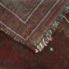 Overdyed Area Rug Handmade Brown Geometric 3x5 ft