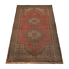 Overdyed Area Rug Handmade Brown Geometric 3x5 ft