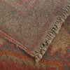 Overdyed Area Rug Handmade Brown Geometric 3x5 ft