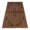 Overdyed Area Rug Handmade Brown Geometric 3x5 ft