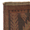 Overdyed Area Rug Handmade Brown Geometric 3x5 ft