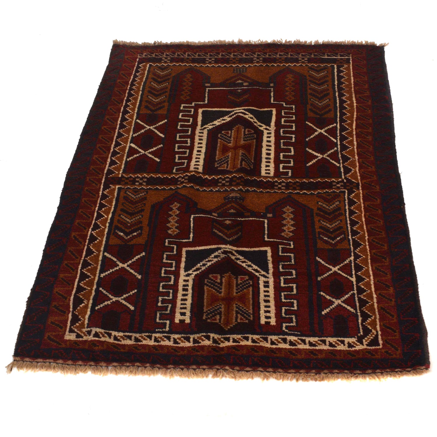 Baluchi Rug Handmade Multi Prayer Design 2x4 ft