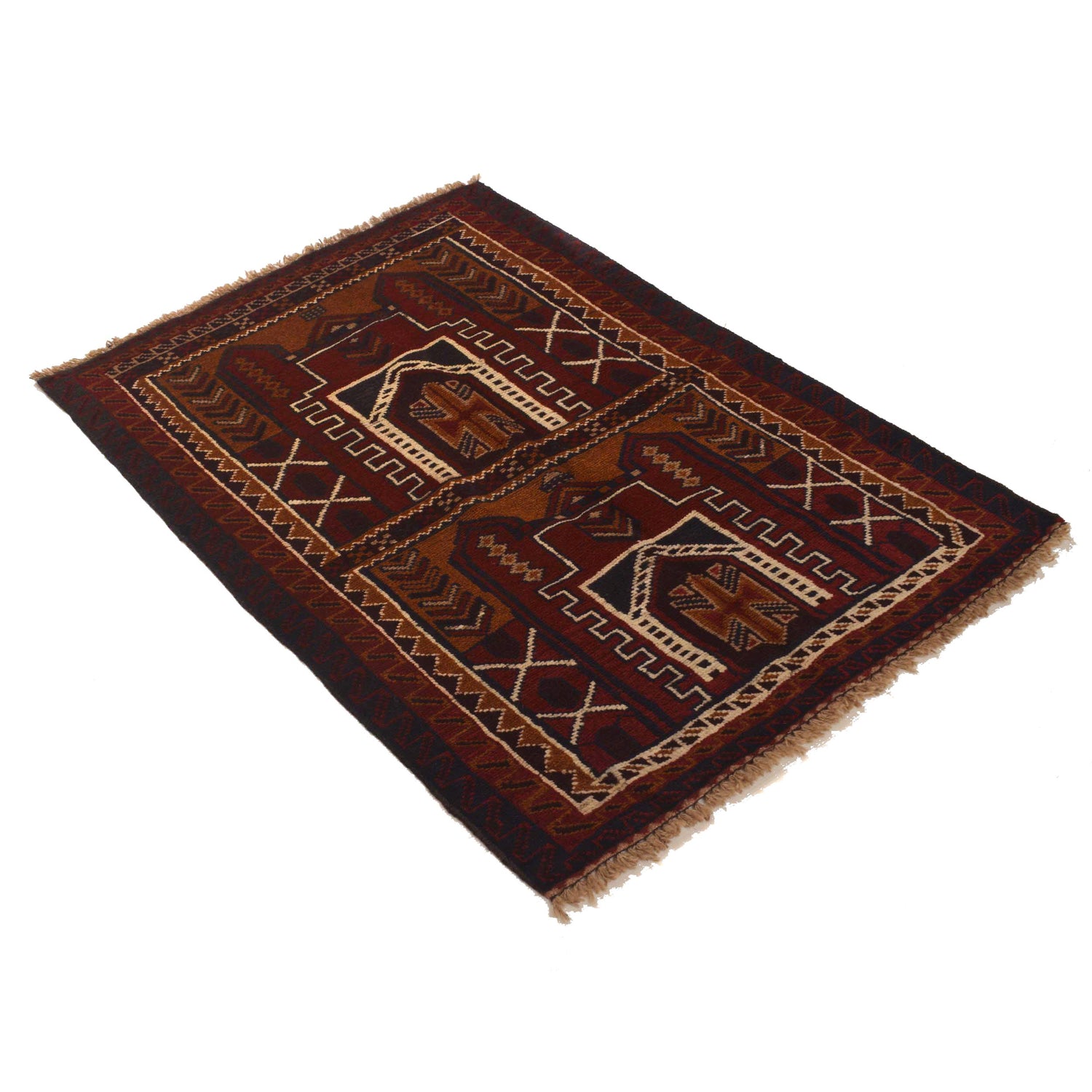 Baluchi Rug Handmade Multi Prayer Design 2x4 ft