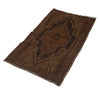 Overdyed Area Rug Handmade Brown Geometric 2x4 ft