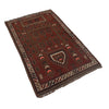 Overdyed Area Rug Handmade Brown Geometric 2x4 ft