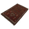 Overdyed Area Rug Handmade Brown Geometric 2x4 ft