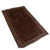 Overdyed Area Rug Handmade Brown Geometric 3x5 ft