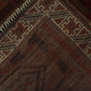 Overdyed Area Rug Handmade Brown Geometric 3x5 ft