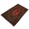 Overdyed Area Rug Handmade Brown Geometric 3x5 ft