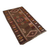 Overdyed Area Rug Handmade Brown Geometric 3x5 ft
