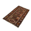 Overdyed Area Rug Handmade Brown Geometric 3x5 ft