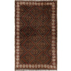 Overdyed Area Rug Handmade Brown Geometric 2x4 ft