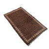 Overdyed Area Rug Handmade Brown Geometric 2x4 ft