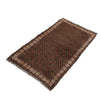 Overdyed Area Rug Handmade Brown Geometric 2x4 ft