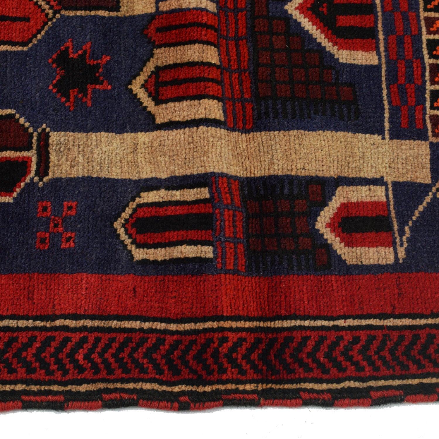 Baluchi Rug Handmade Multi Prayer Design 2x4 ft