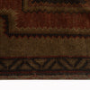 Overdyed Area Rug Handmade Brown Geometric 2x4 ft