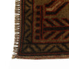 Overdyed Area Rug Handmade Brown Geometric 2x4 ft