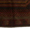 Overdyed Area Rug Handmade Brown Geometric 2x4 ft