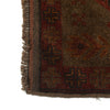Overdyed Area Rug Handmade Brown Geometric 2x4 ft