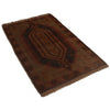 Overdyed Area Rug Handmade Brown Geometric 2x4 ft