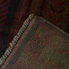 Overdyed Area Rug Handmade Brown Geometric 2x4 ft