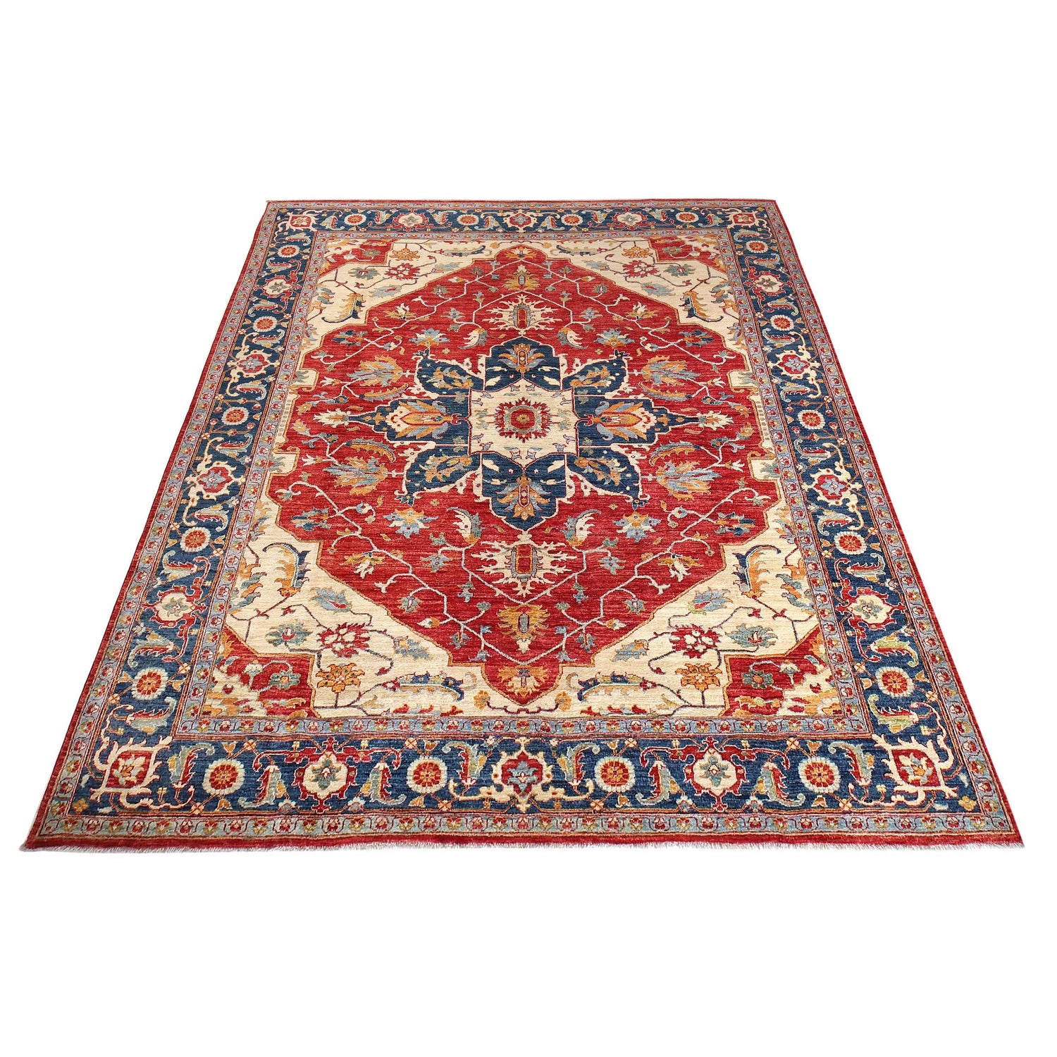 Heriz Area Rug Handmade Multi Medallion 8x10 ft