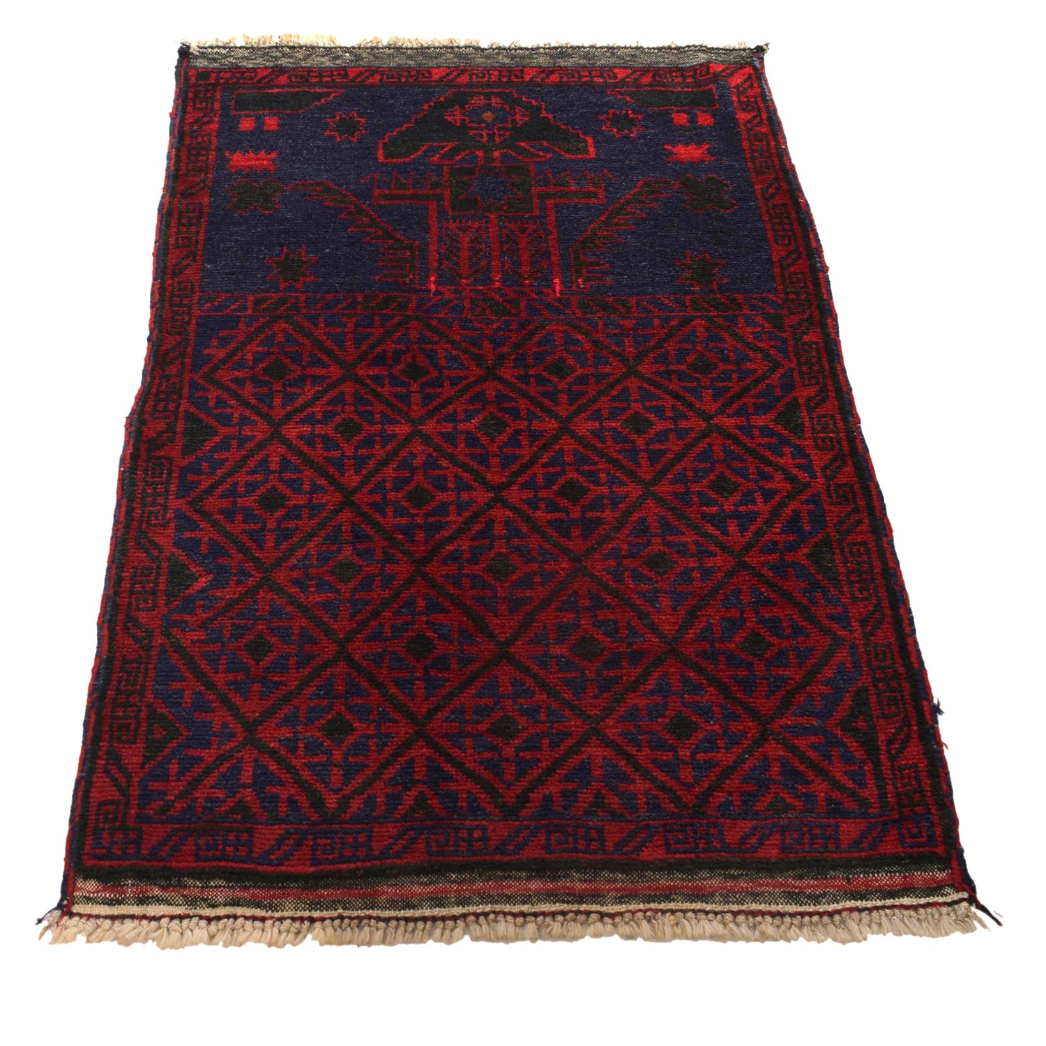 Baluchi Rug Handmade Multi Prayer Design 2x4 ft