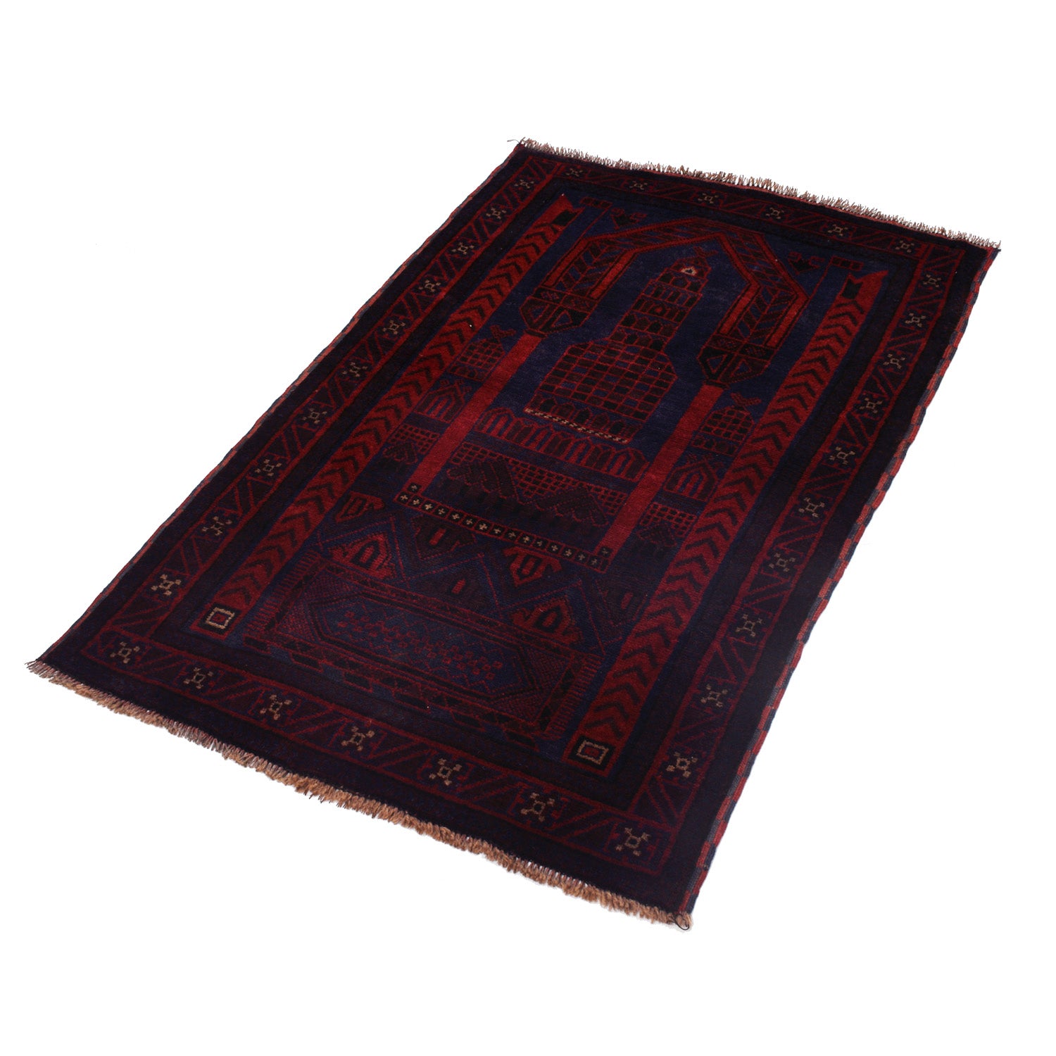 Baluchi Rug Handmade Multi Prayer Design 3x5 ft