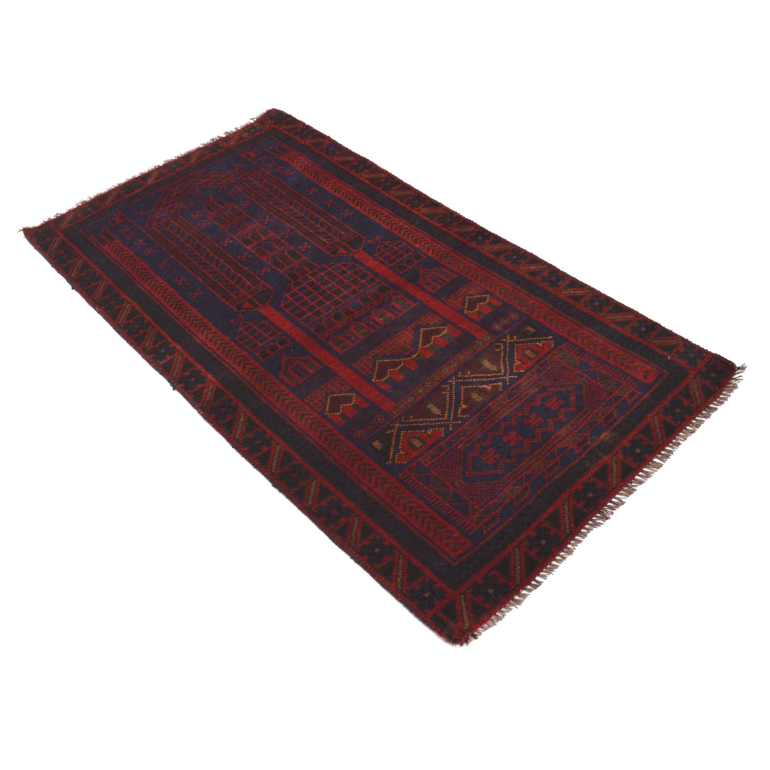 Baluchi Rug Handmade Multi Prayer Design 3x5 ft