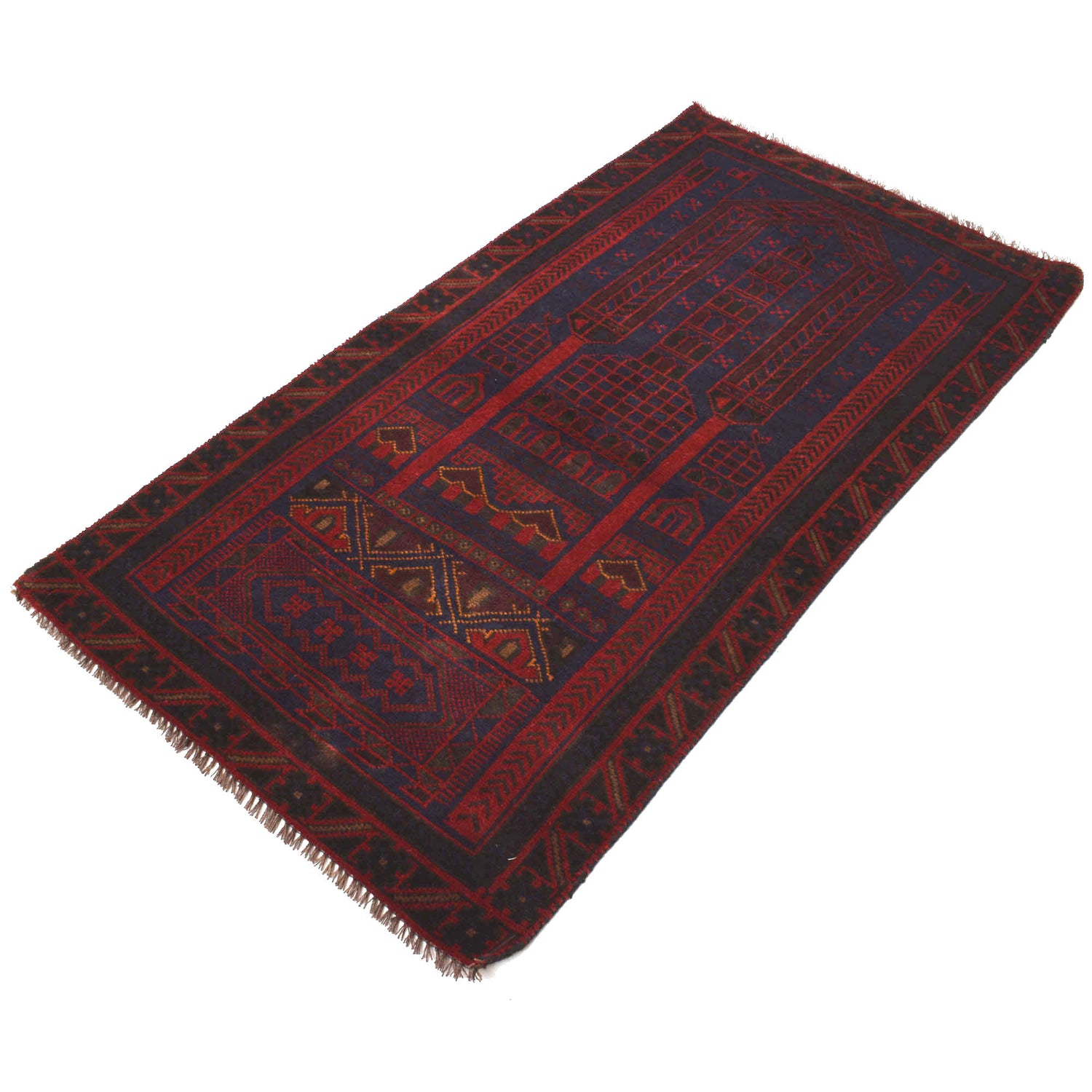 Baluchi Rug Handmade Multi Prayer Design 3x5 ft