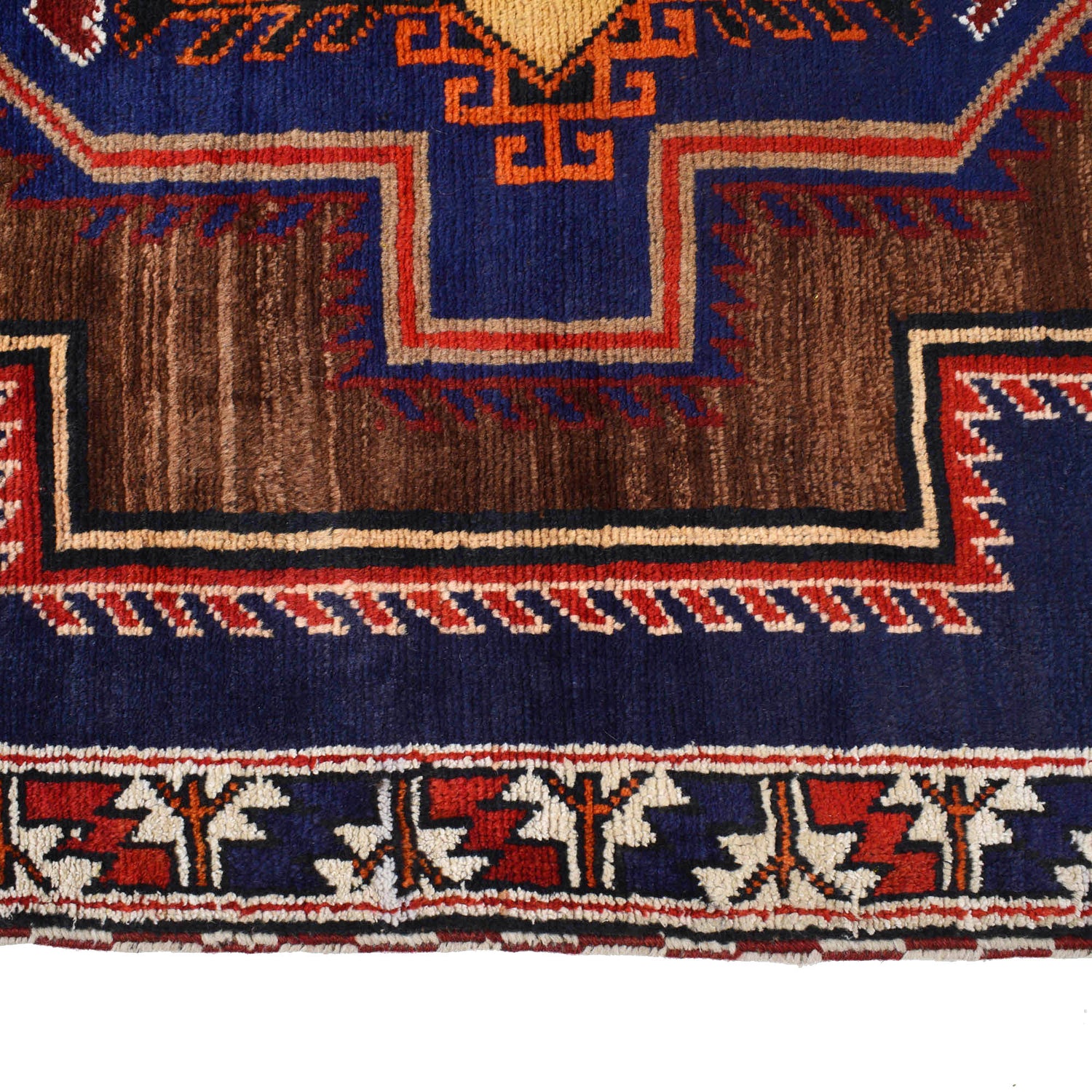 Baluchi Rug Handmade Navy Blue Geometric 3x5 ft