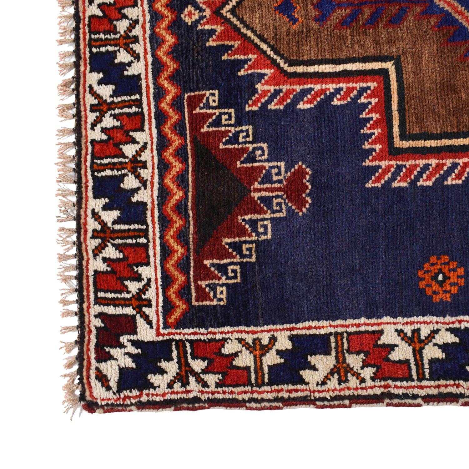 Baluchi Rug Handmade Navy Blue Geometric 3x5 ft