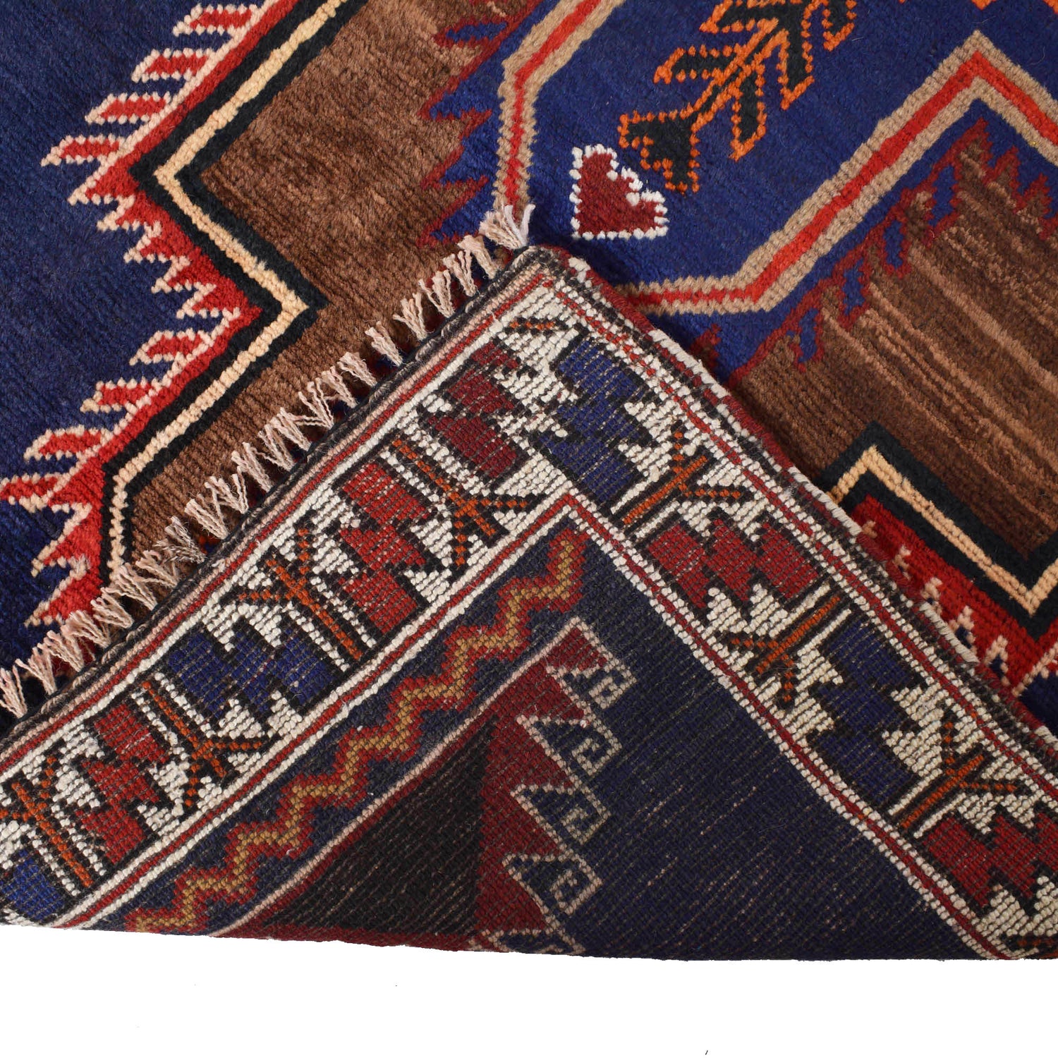 Baluchi Rug Handmade Navy Blue Geometric 3x5 ft